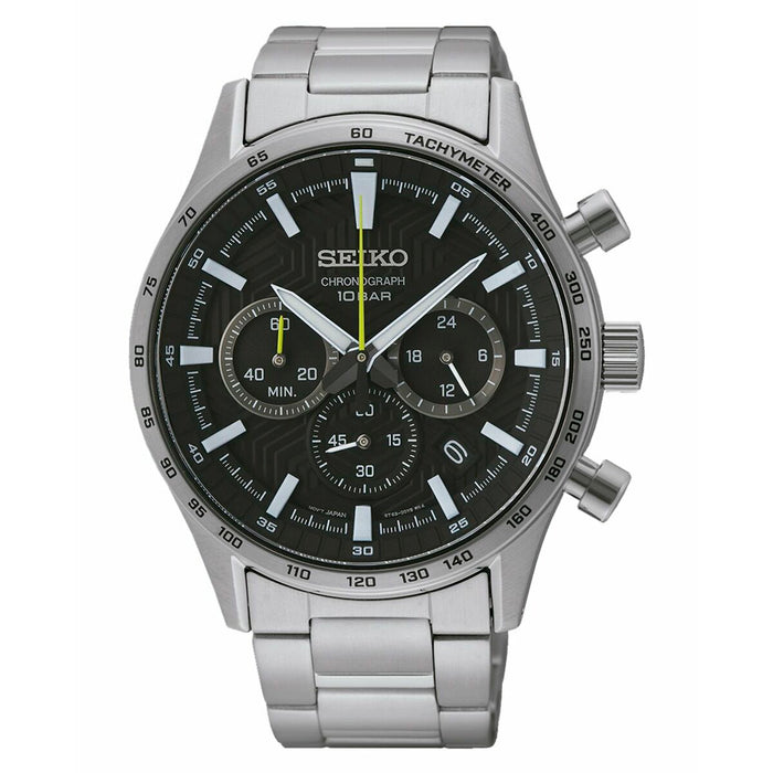 Ceas Bărbați Seiko SSB413P1 Negru Argintiu