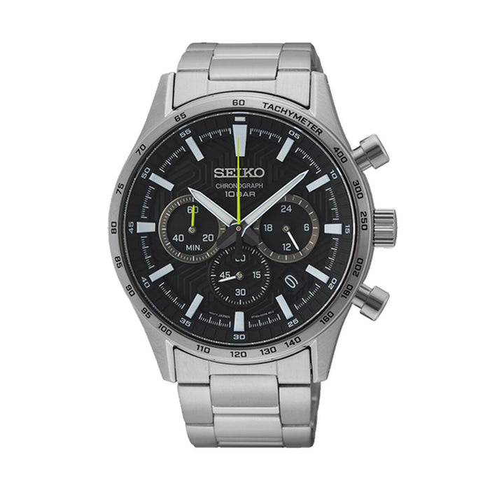 Ceas Bărbați Seiko SSB413P1 Negru Argintiu