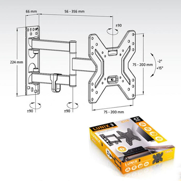 Suport TV Axil 0591E 17"-42" 25 Kg Negru
