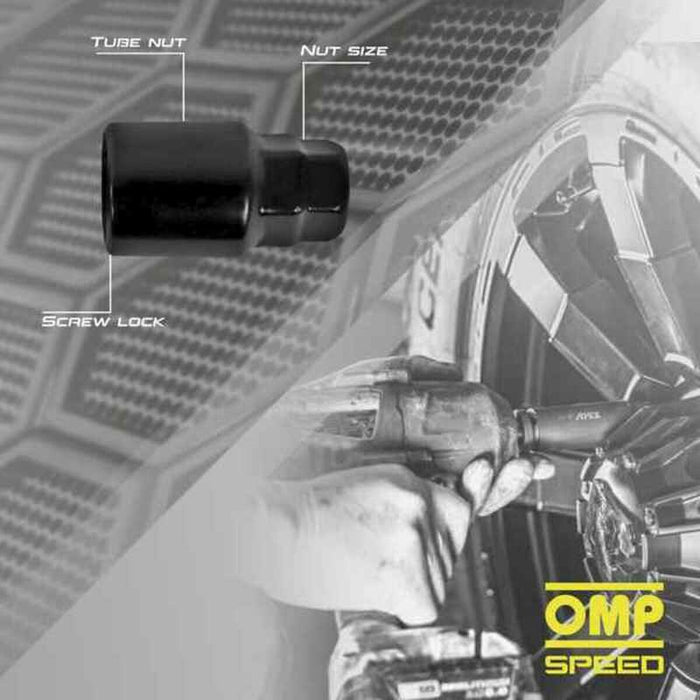 Șuruburi antifurt OMP OMPS09861201 M12 x 1,50 4 uds Negru