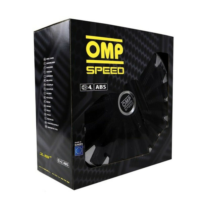 Capac de roată OMP Stinger Speed Negru Argintiu 15" (4 uds)