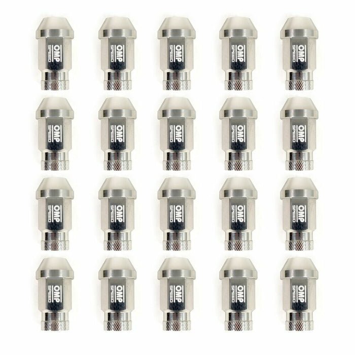 Set Piulițe OMP 7075 40 mm M14 x 1,50 20 uds Argintiu