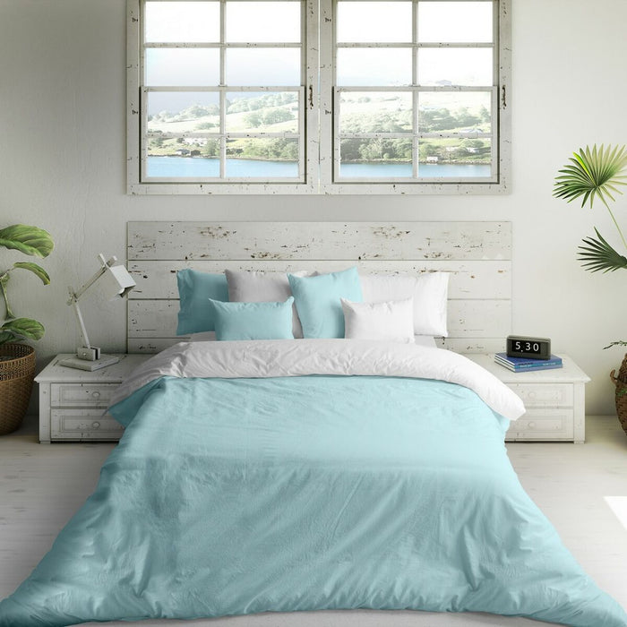 Husă de pilotă Naturals FUNDA NORDICA BICOLOR REVERSIBLE Albastru Alb Pat 135 1 Piese 220 x 220 cm 220 x 270 cm