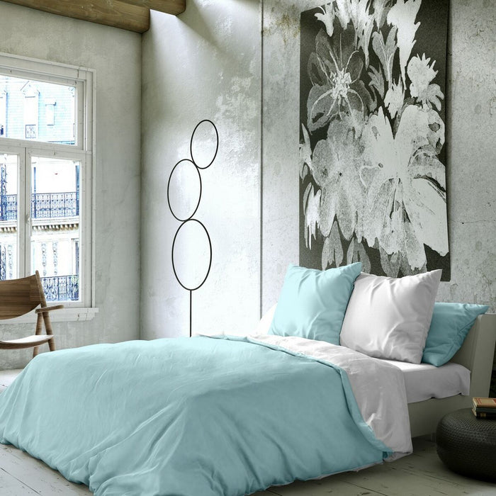 Husă de pilotă Naturals FUNDA NORDICA BICOLOR REVERSIBLE Albastru Alb Pat 135 1 Piese 220 x 220 cm 220 x 270 cm