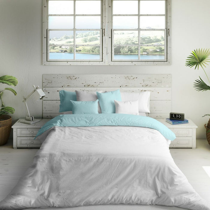 Husă de pilotă Naturals FUNDA NORDICA BICOLOR REVERSIBLE Albastru Alb Pat 135 1 Piese 220 x 220 cm 220 x 270 cm