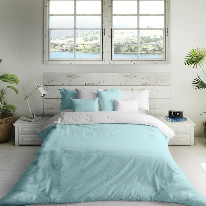 Husă de pilotă Naturals FUNDA NORDICA BICOLOR REVERSIBLE Albastru Alb Pat 180 1 Piese 260 x 220 cm 270 x 270 cm