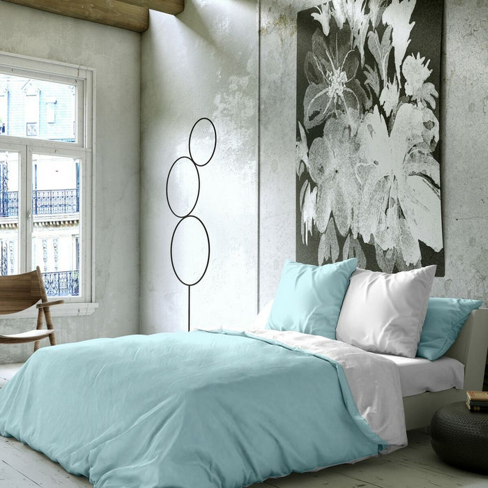 Husă de pilotă Naturals FUNDA NORDICA BICOLOR REVERSIBLE Albastru Alb Pat 180 1 Piese 260 x 220 cm 270 x 270 cm