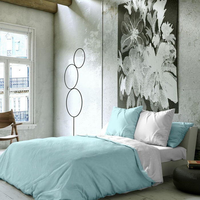 Husă de pilotă Naturals FUNDA NORDICA BICOLOR REVERSIBLE Albastru Alb Pat 200 1 Piese 280 x 270 cm 280 x 240 cm