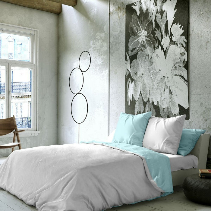 Husă de pilotă Naturals FUNDA NORDICA BICOLOR REVERSIBLE Albastru Alb Pat 200 1 Piese 280 x 270 cm 280 x 240 cm