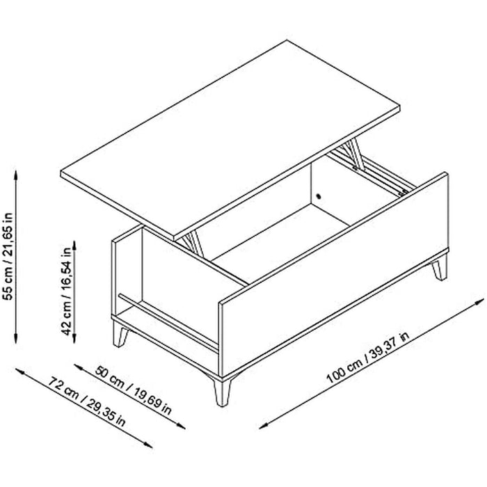 Masa laterală T38147PL11LVO 100 x 50/72 x 42/55 cm Dub