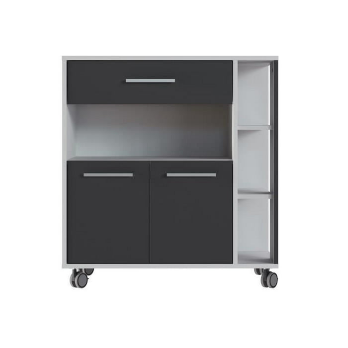 Coș de Bucătărie Eco Trolley Melamina ABS Alb/Gri (80 x 39 x 87 cm)