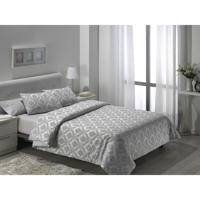Set husă de pătură Alexandra House Living Viena Gri Perlat Pat 135/140 5 Piese