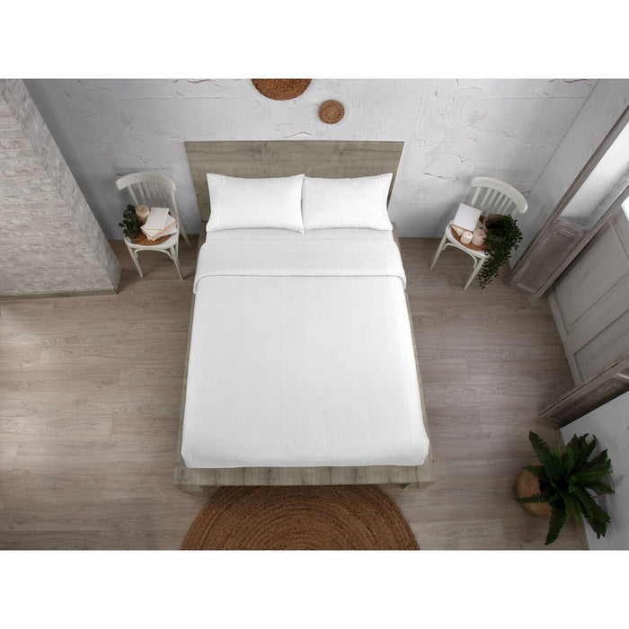 Set husă de pătură Alexandra House Living Qutun Alb Pat 200 4 Piese