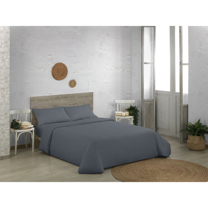 Set husă de pătură Alexandra House Living Qutun Gri închis Pat 150 4 Piese