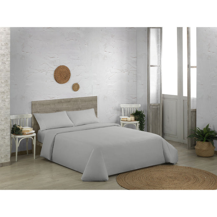 Set husă de pătură Alexandra House Living QUTUN Gri Perlat Pat 135/140 3 Piese
