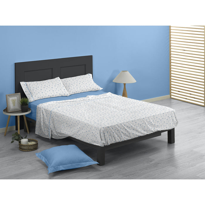Set de foi Alexandra House Living Estelia Albastru Pat 150 4 Piese