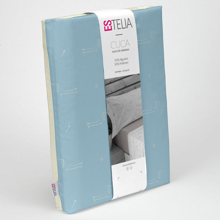Set de foi Alexandra House Living Cuca Albastru Pat 150 3 Piese