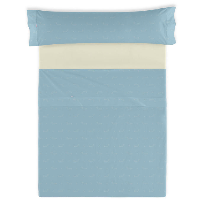 Set de foi Alexandra House Living Cuca Albastru Pat 150 4 Piese