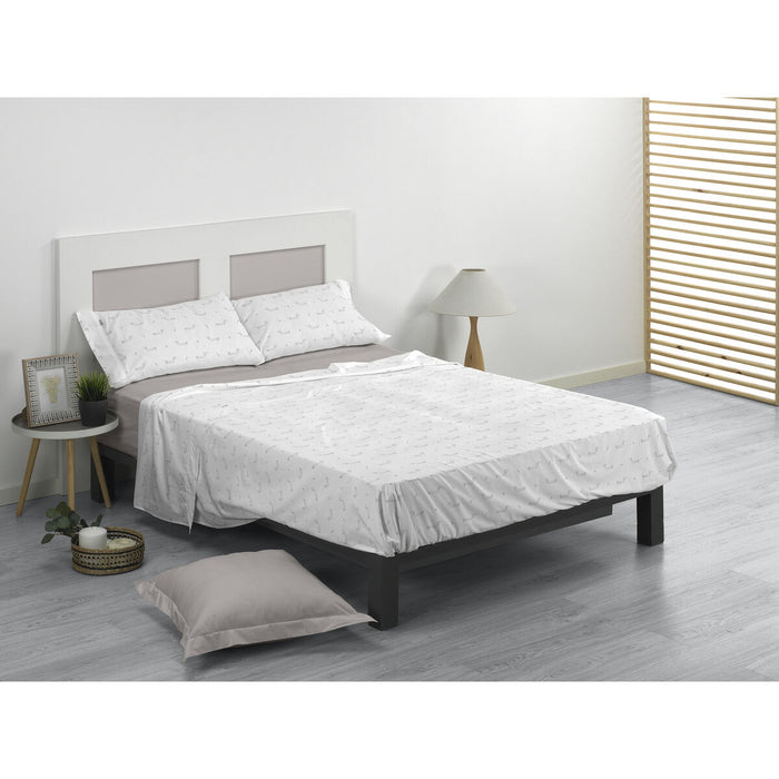 Set de foi Alexandra House Living Cuca Gri Pat 180 4 Piese