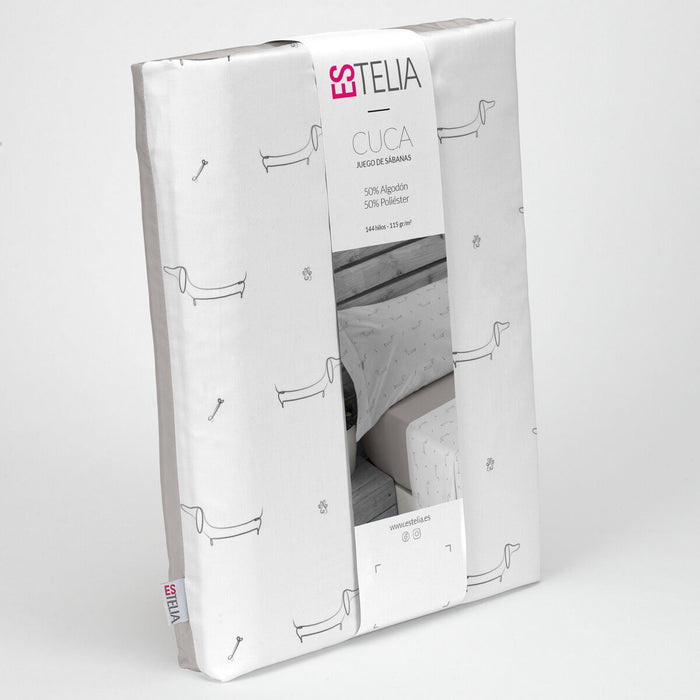 Set de foi Alexandra House Living Cuca Gri Pat 180 4 Piese