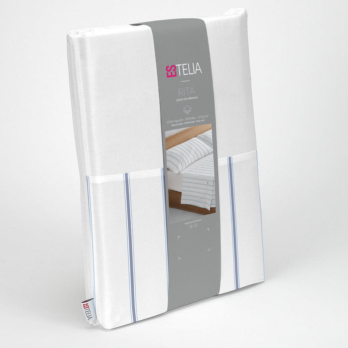 Set de foi Alexandra House Living Rita Albastru Pat 150 3 Piese