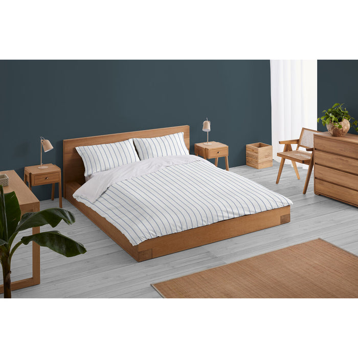 Set husă de pătură Alexandra House Living Rita Albastru Pat 135/140 2 Piese