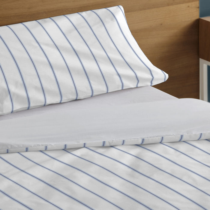 Set husă de pătură Alexandra House Living Rita Albastru Pat 180 3 Piese