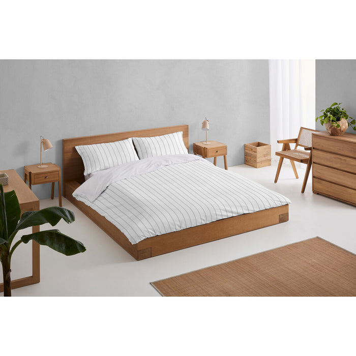 Set husă de pătură Alexandra House Living Rita Gri Perlat Pat 135/140 2 Piese