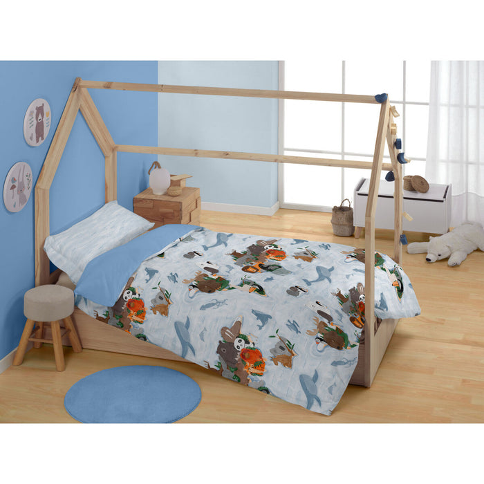 Set husă de pătură Alexandra House Living Animals Multicolor Pat 90 2 Piese