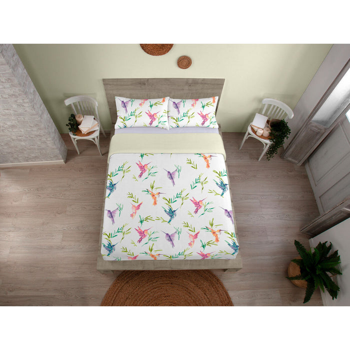 Set husă de pătură Alexandra House Living Colibrí Multicolor Pat 135/140 2 Piese