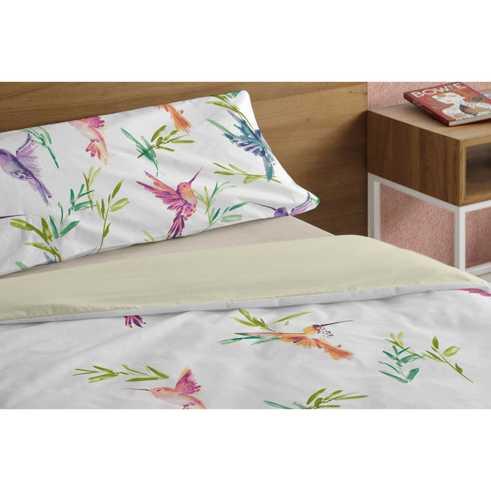 Set husă de pătură Alexandra House Living Colibrí Multicolor Pat 150 2 Piese