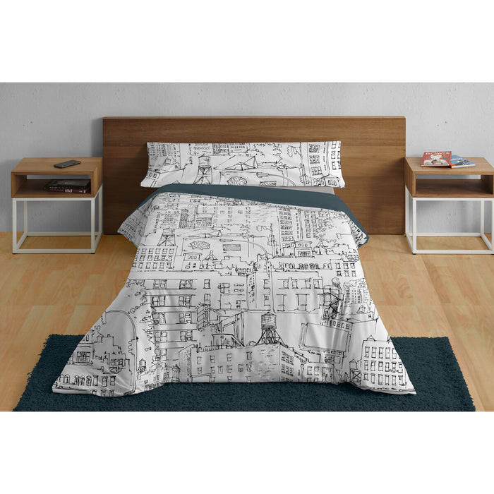Set husă de pătură Alexandra House Living Urban Multicolor Pat 135/140 2 Piese