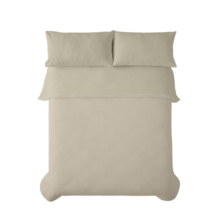 Set husă de pătură Alexandra House Living Banús Bej Pat 150 3 Piese
