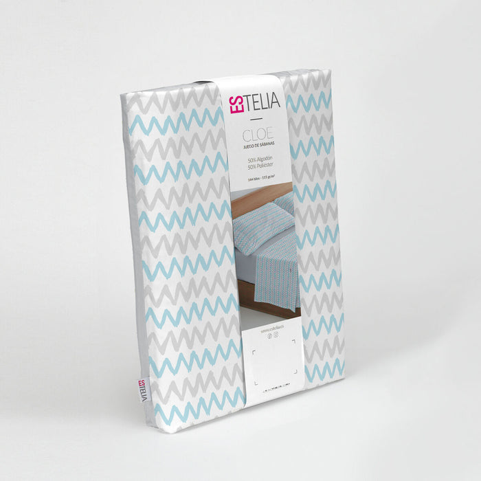 Set de foi Alexandra House Living Cloe Albastru Pat 180 4 Piese