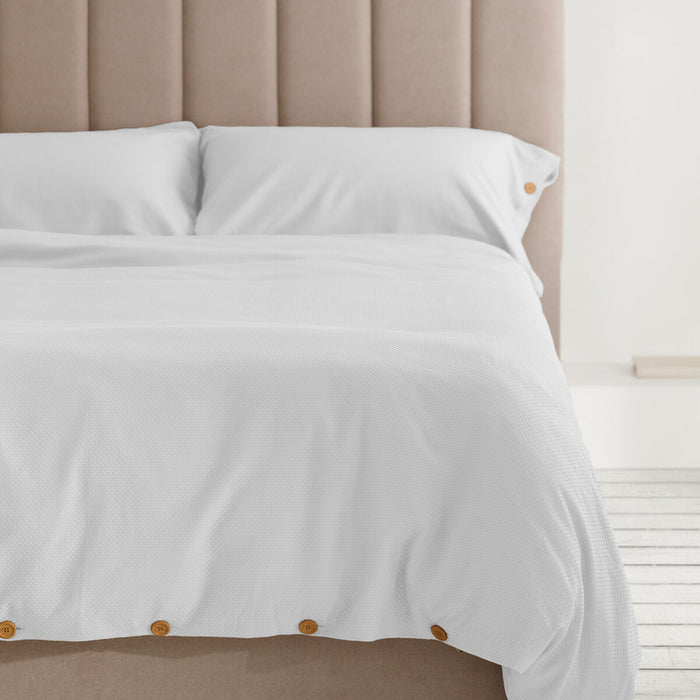 Set husă de pătură Alexandra House Living Suiza Alb Pat 150/160 3 Piese