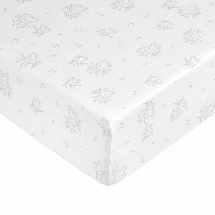 Foaie de fund montată Peppa Pig Alb 90 x 200 cm 100 % bumbac