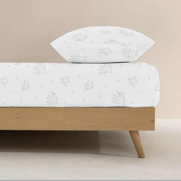 Foaie de fund montată Peppa Pig Alb 90 x 200 cm 100 % bumbac