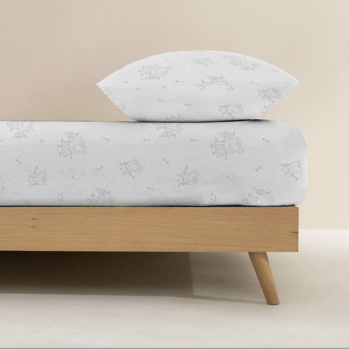Foaie de fund montată Peppa Pig Alb 70 x 140 cm 100 % bumbac