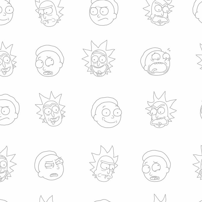 Foaie de fund montată Rick and Morty Alb 160 x 200 cm 100 % bumbac