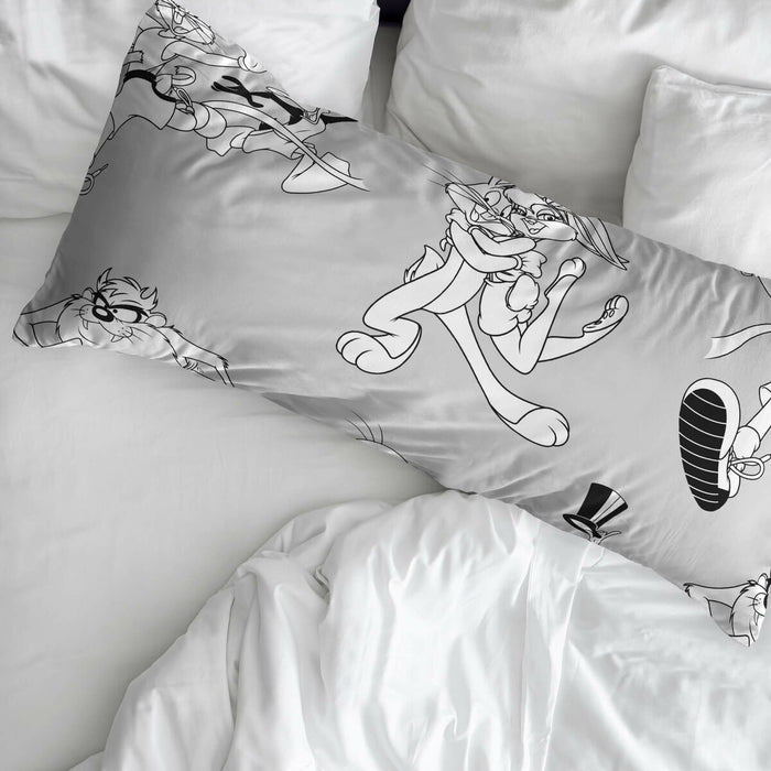 Față de pernă Looney Tunes Alb Negru Multicolor 50x80cm 50 x 80 cm 100 % bumbac