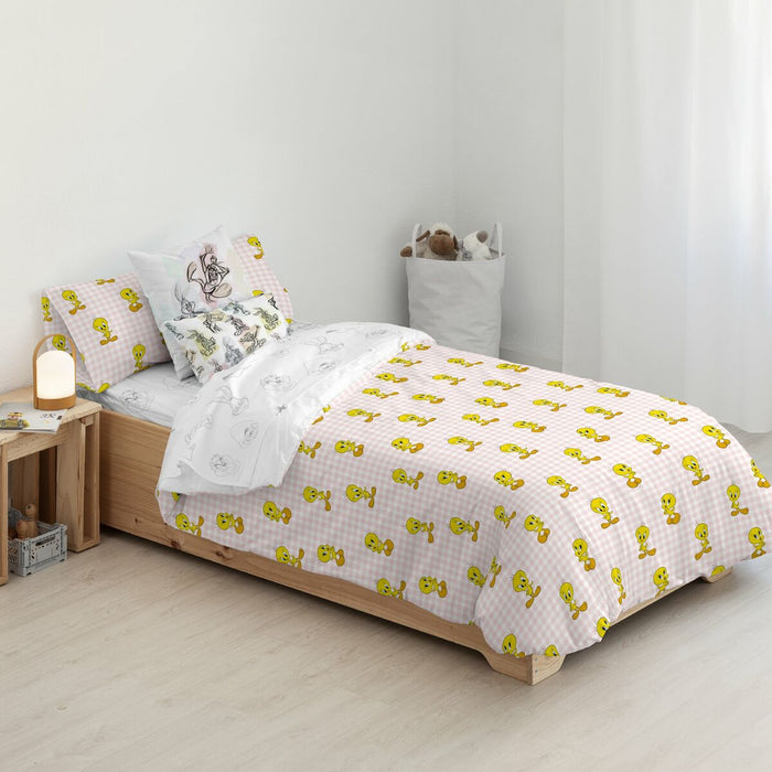 Husă de pilotă Piolín Tweety Vichy Roz 200 x 200 cm