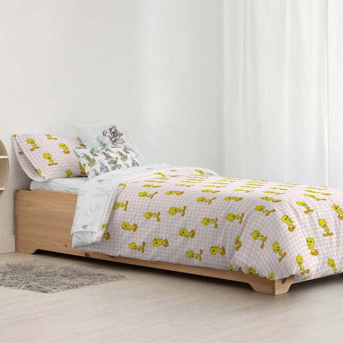 Husă de pilotă Piolín Tweety Vichy Roz 200 x 200 cm