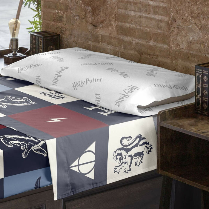 Set de foi Harry Potter Hogwarts Albastru Pat 105 175 x 270 cm