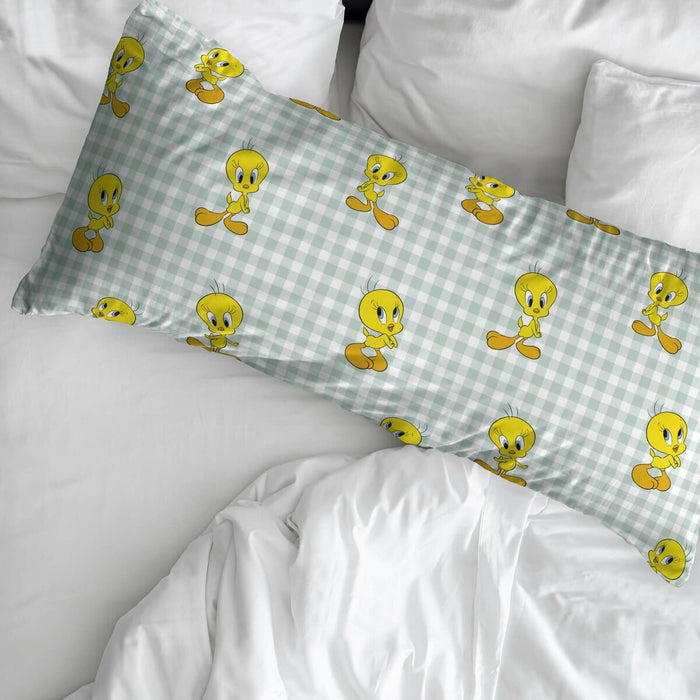 Față de pernă Looney Tunes Tweety Vichy Verde 45 x 125 cm