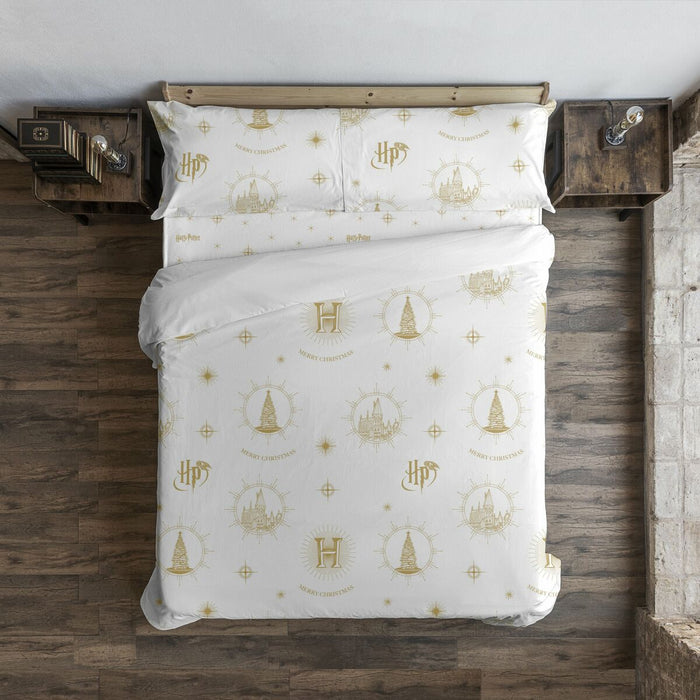 Husă de pilotă Harry Potter Hogwarts Gold Christmas 260 x 240 cm Pat 180
