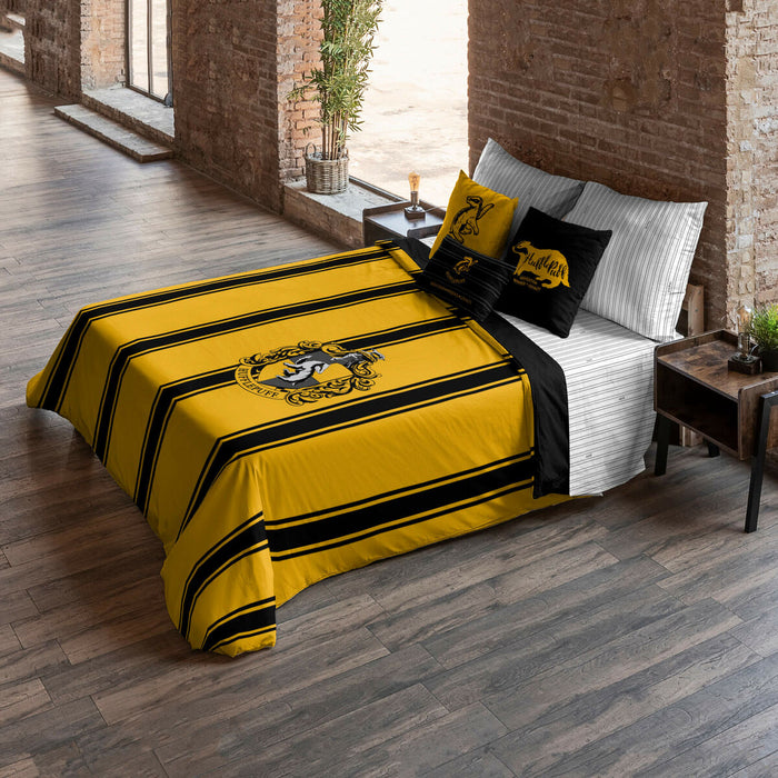 Husă de pilotă Harry Potter Hufflepuff Galben Negru 140 x 200 cm Pat 80