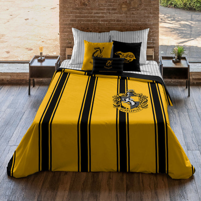 Husă de pilotă Harry Potter Hufflepuff Galben Negru 140 x 200 cm Pat 80