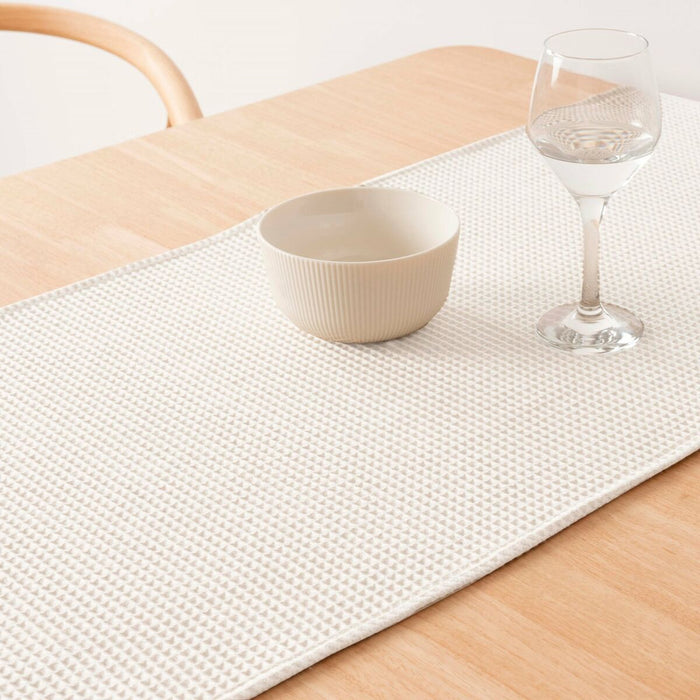 Șervet pentru Masă Belum Waffle Crem Natural 45 x 140 cm