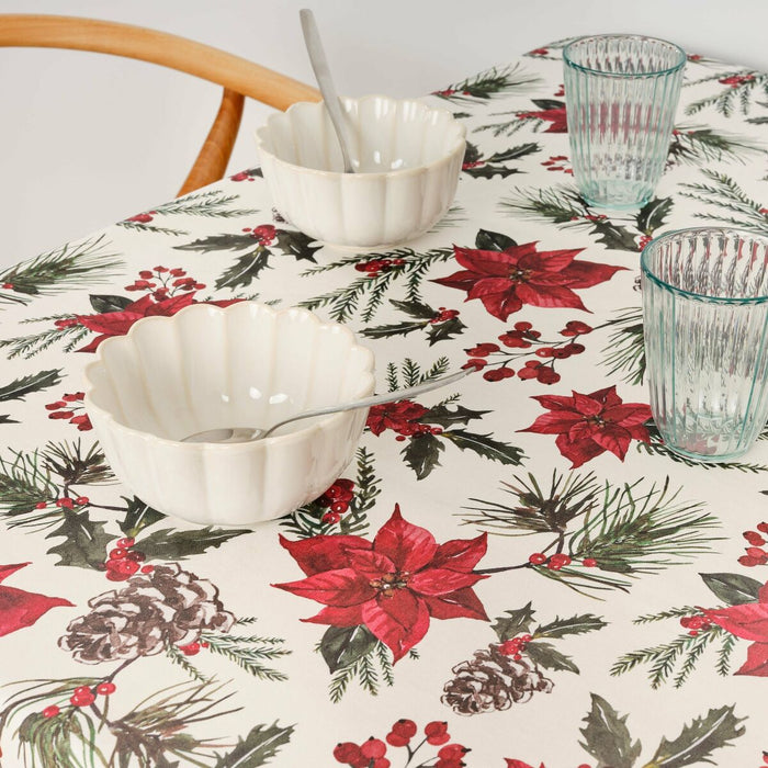 Față de masă din rășină rezistentă la pete Belum Christmas Flowers 250 x 140 cm