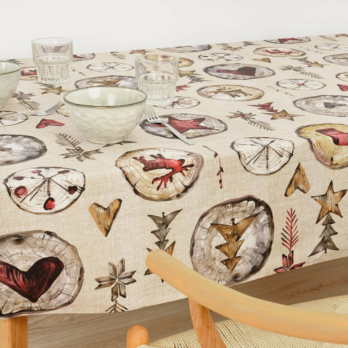 Față de masă din rășină rezistentă la pete Belum Wooden Christmas 250 x 140 cm